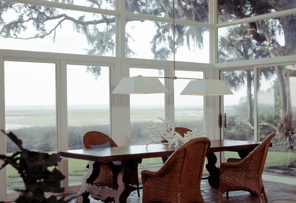Remodeled home Sea Island dining room with marsh view