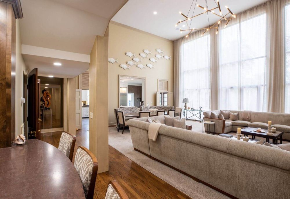 custom home build living room